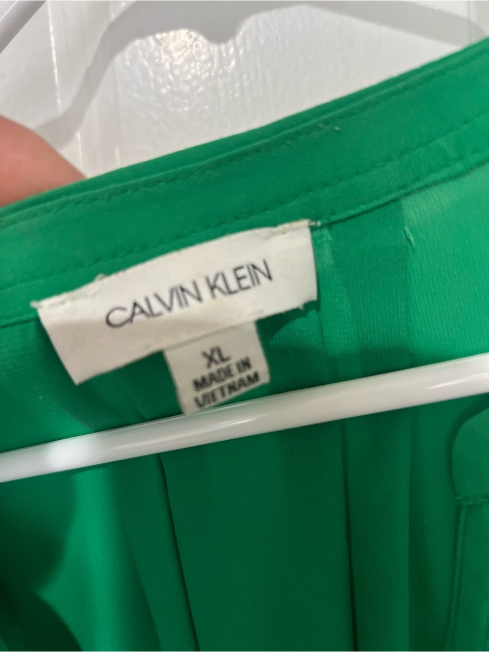 Calvin Klein  Green V-Neck Flutter Sleeve Blouse XL - Picture 3 of 3